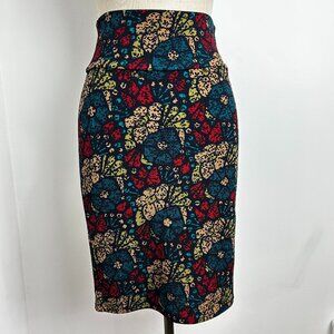 LuLaRoe Cassie Pencil Skirt XS Floral Abstract Multi-Color Stretchy